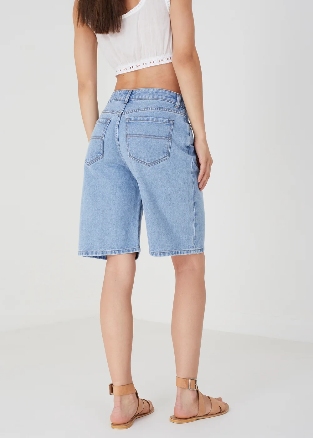 Brave Soul Blue Longline Denim Shorts - 8 Image 2