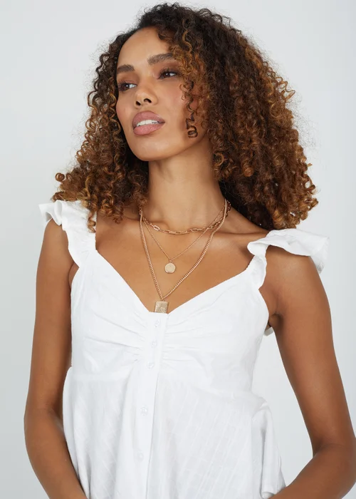 Brave Soul White V-Neck Hankerchief Hem Top - Extra small Image 4
