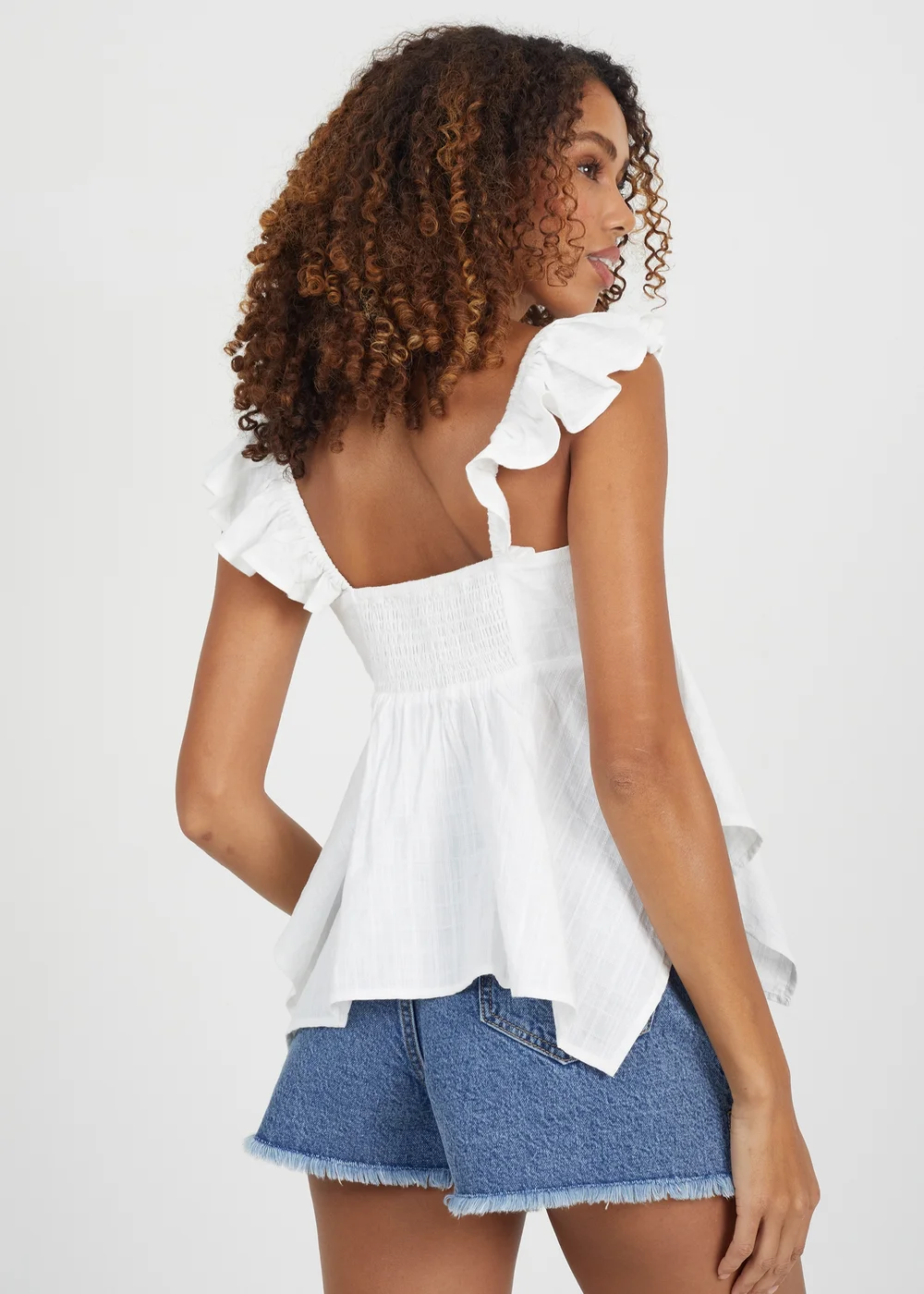 Brave Soul White V-Neck Hankerchief Hem Top - Extra small Image 2