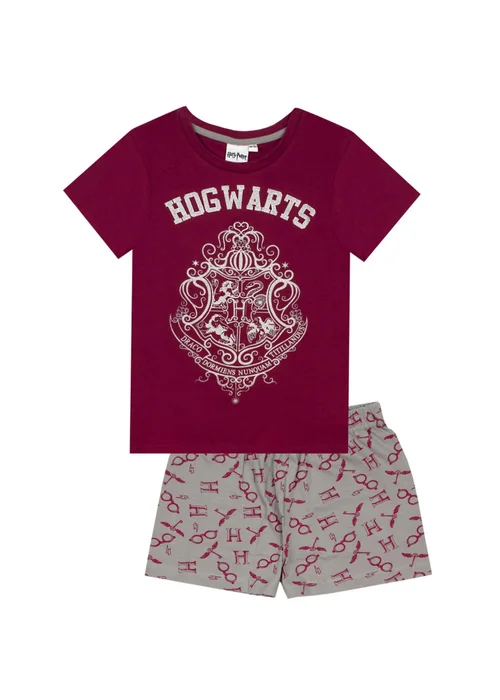 Harry Potter Kids Burgundy Glitter Short Pyjama Set (9-10yrs) - Age 5-6 Years Image 1