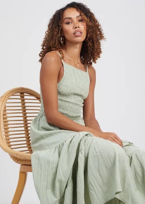 Brave Soul Soft Green Tiered Maxi Dress - XS Image 4