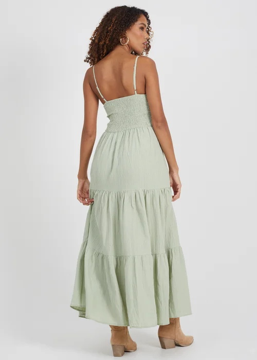 Brave Soul Soft Green Tiered Maxi Dress - XS Image 2