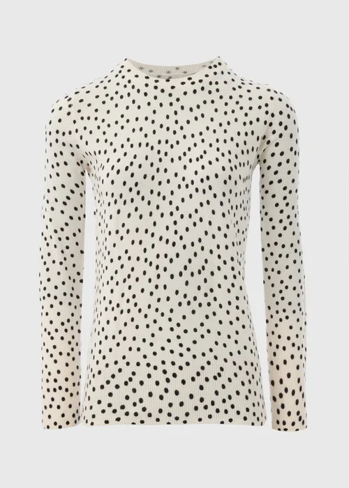 Cream Spot Print Long Sleeve Top - 8 Image 4