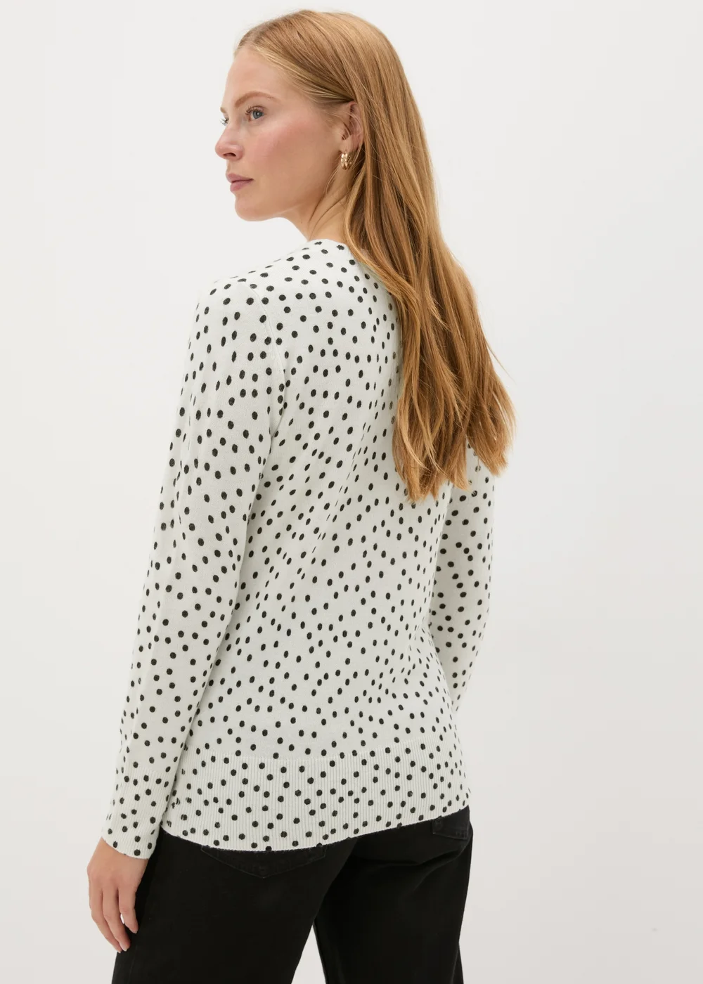 Cream Spot Print Long Sleeve Top - 8 Image 2