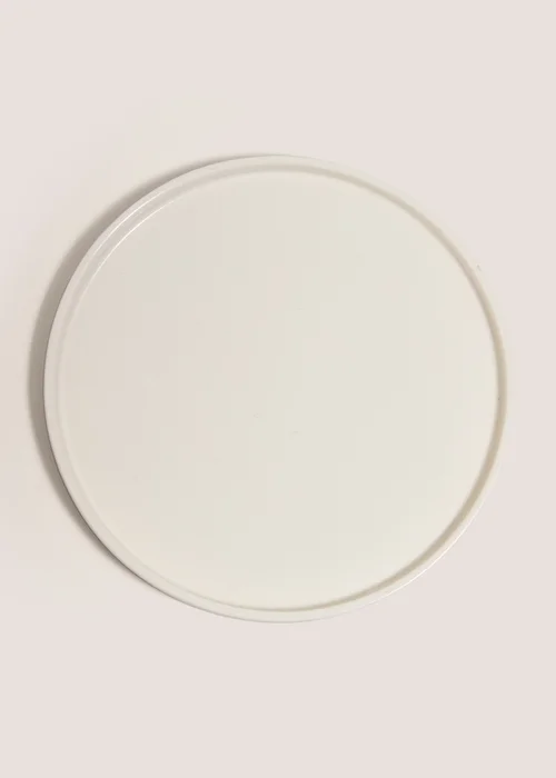 White Round Candle Plate Image 1