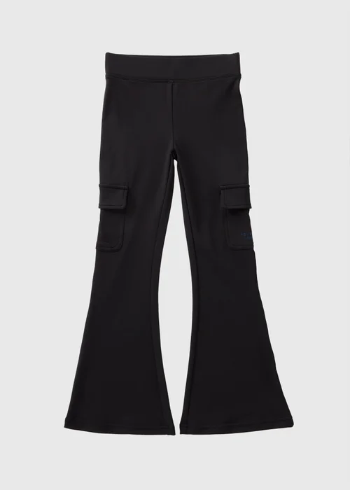 Girls Black Cargo Flare Trousers (7-15yrs) - 8 Yrs Image 1