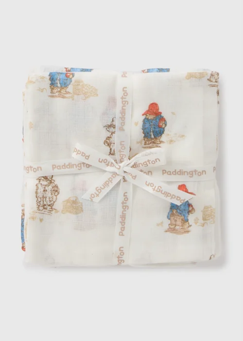 Paddington 3 Pack Baby Cream Muslin Cloths - One Size Image 1