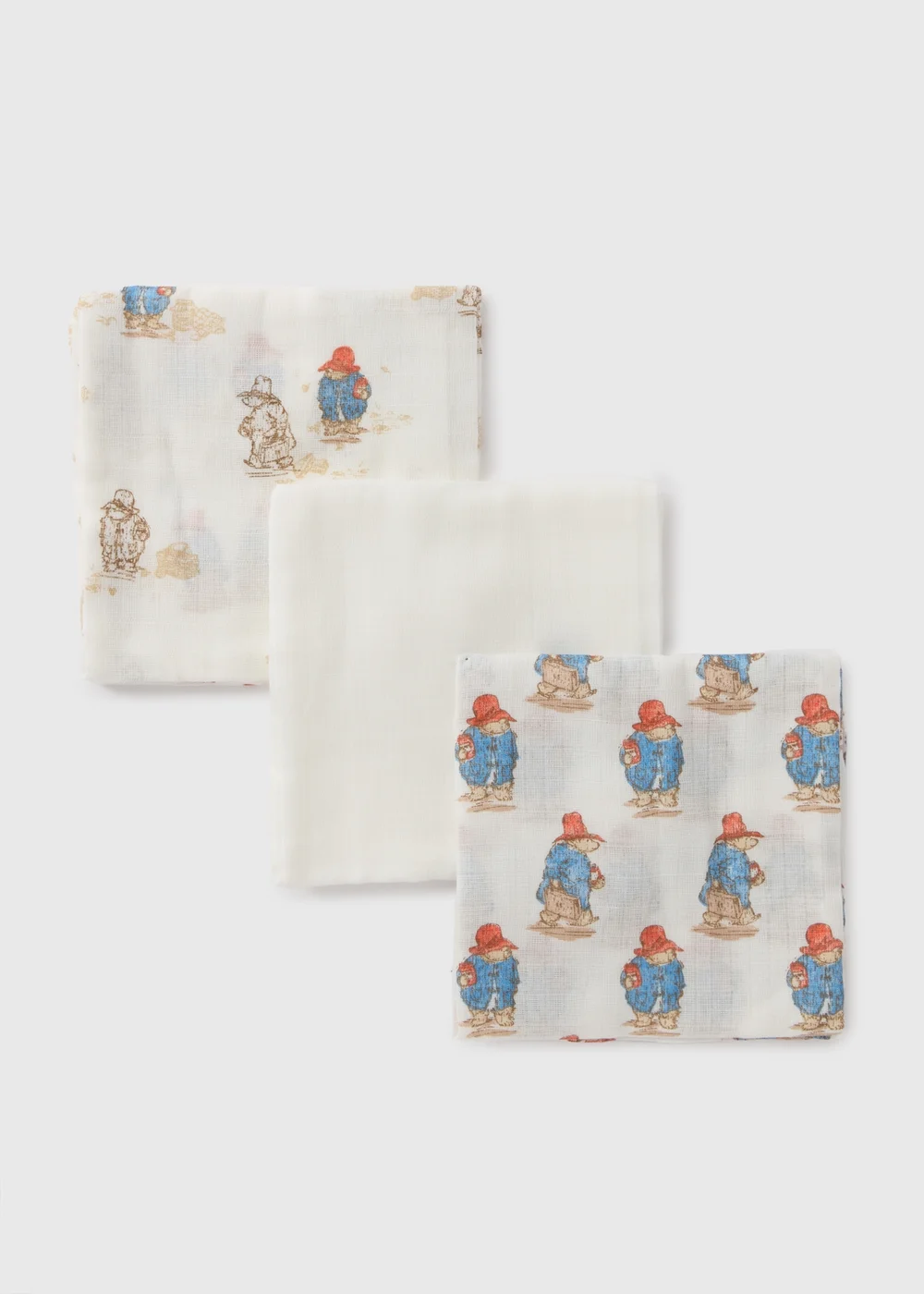 Paddington 3 Pack Baby Cream Muslin Cloths - One Size Image 2