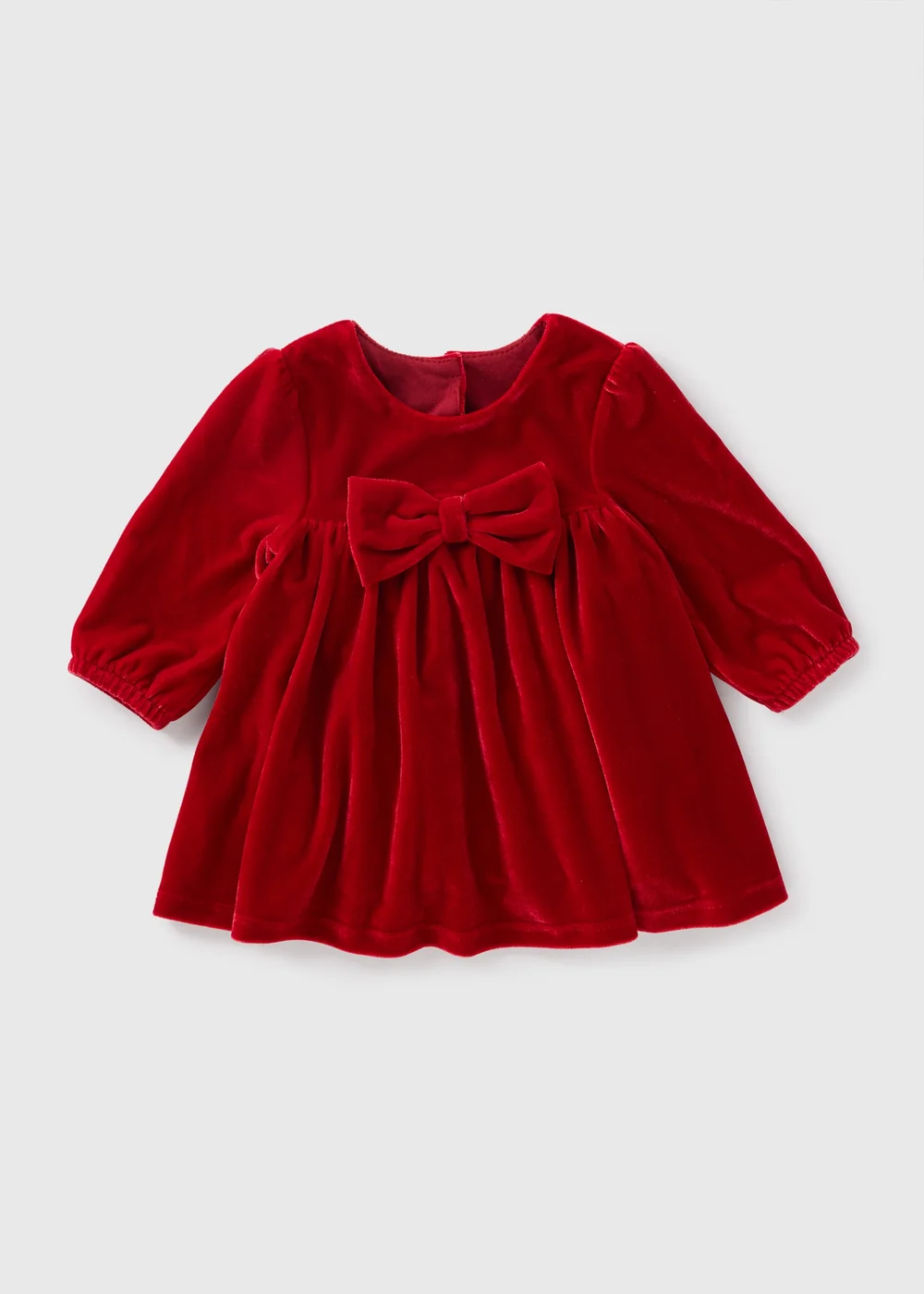 Baby Red Velour Bow Dress (Newborn-23mths) - Newborn | Matalan Baby Red Velour Bow Dress (Newborn-23mths) - Newborn | Matalan