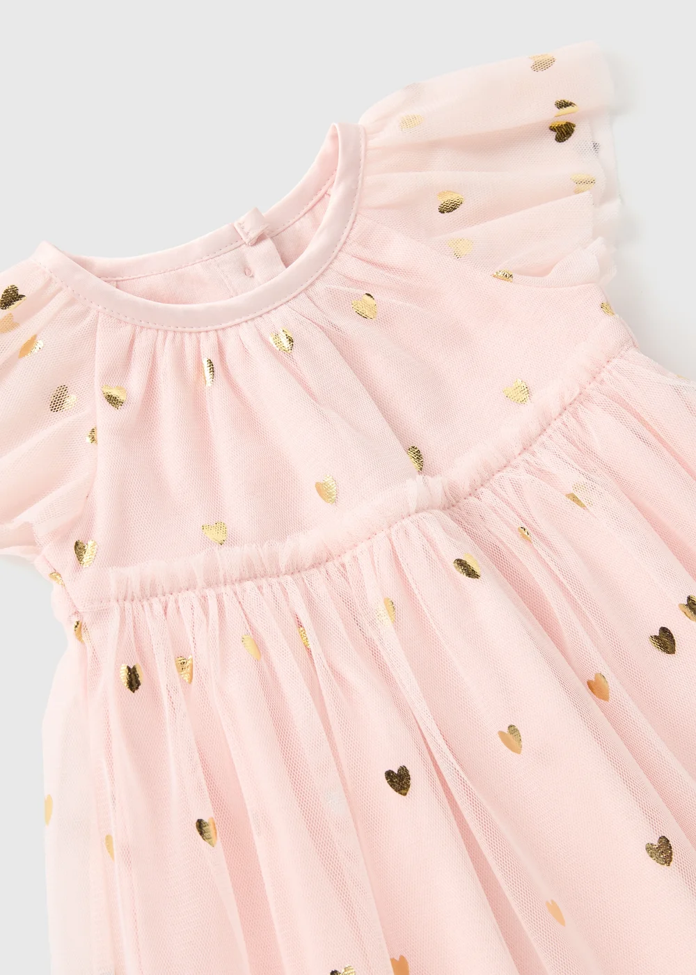 Girls Pink Mesh Foil Dress & Headband (Newborn-23mths) - 0-3 months Image 2