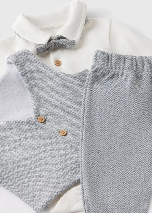 Boys Herringbone Smart Top & Trousers Set (Newborn-23mths) - Age 0 - 3 Months Image 2