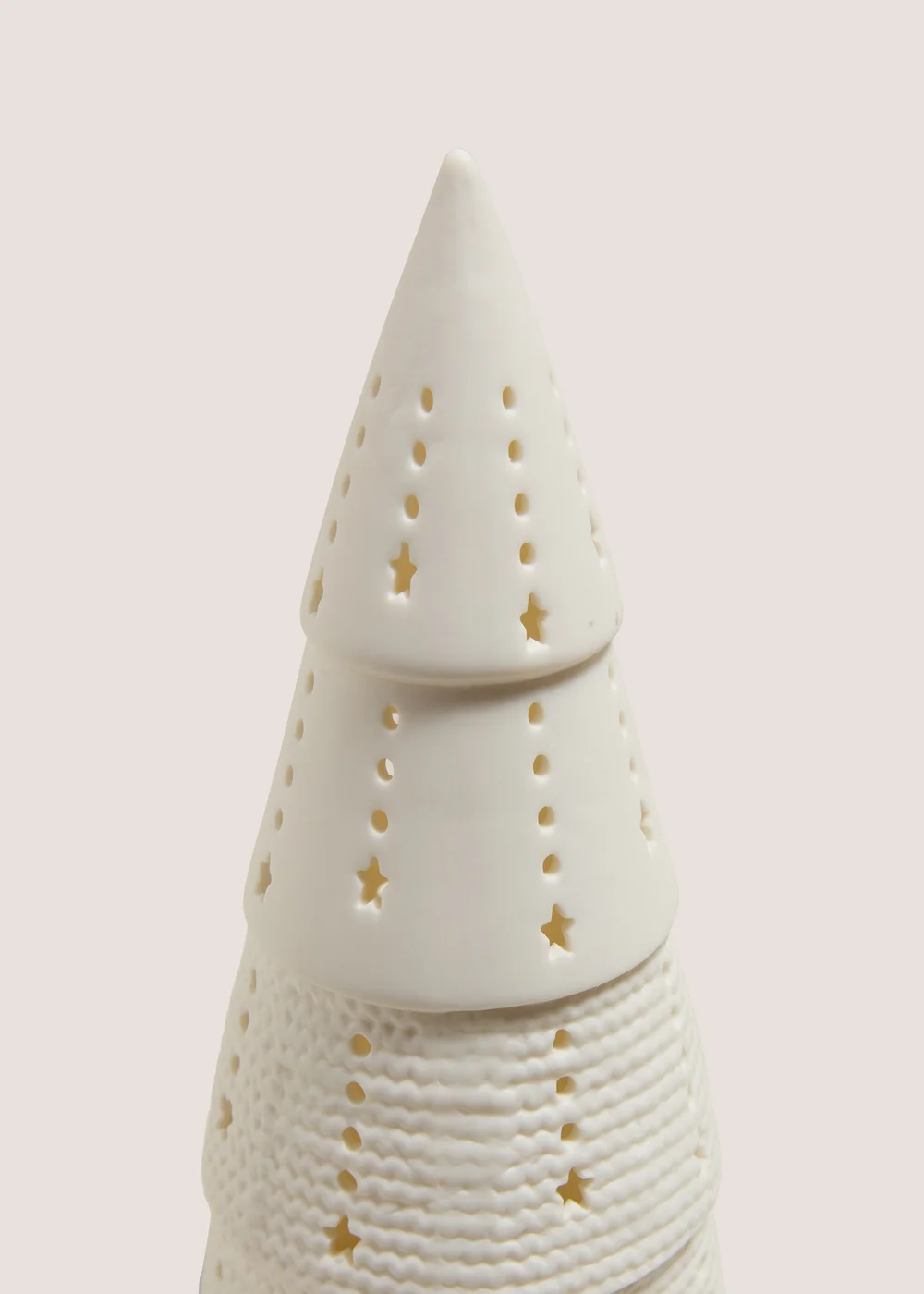 White Christmas Tree Ceramic LED Light (9.5cm x 9.5cm x 21cm) Image 2
