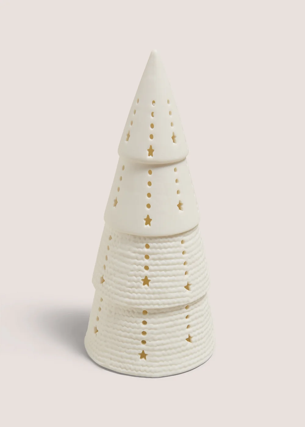 White Christmas Tree Ceramic LED Light (9.5cm x 9.5cm x 21cm) Image 1