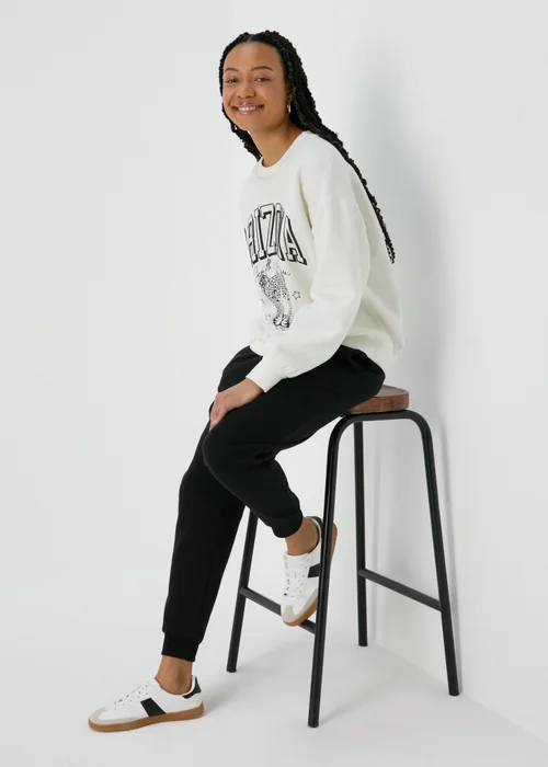 Cream Leopard Graphic Sweatshirt - S Image 4