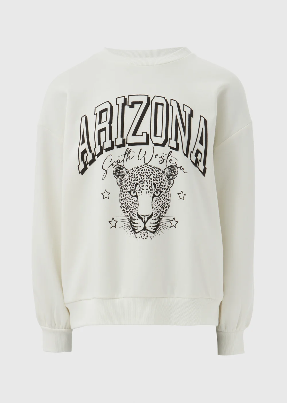 Cream Leopard Graphic Sweatshirt - S Image 5