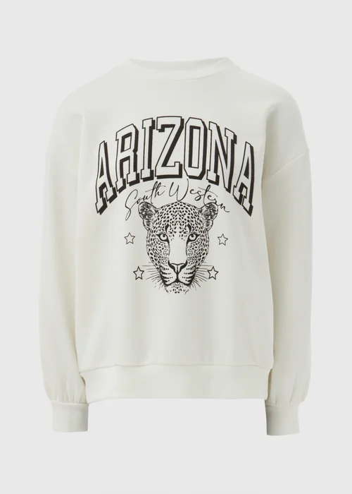 Cream Leopard Graphic Sweatshirt - S Image 5