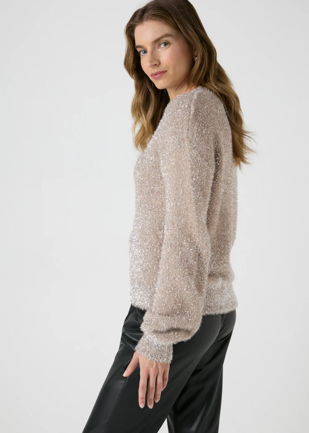 Papaya Petite Cream Tinsel Jumper - XS Image 2