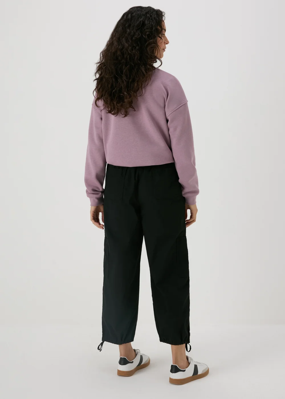 Black Poplin Crop Leg Trousers - 8 Image 3