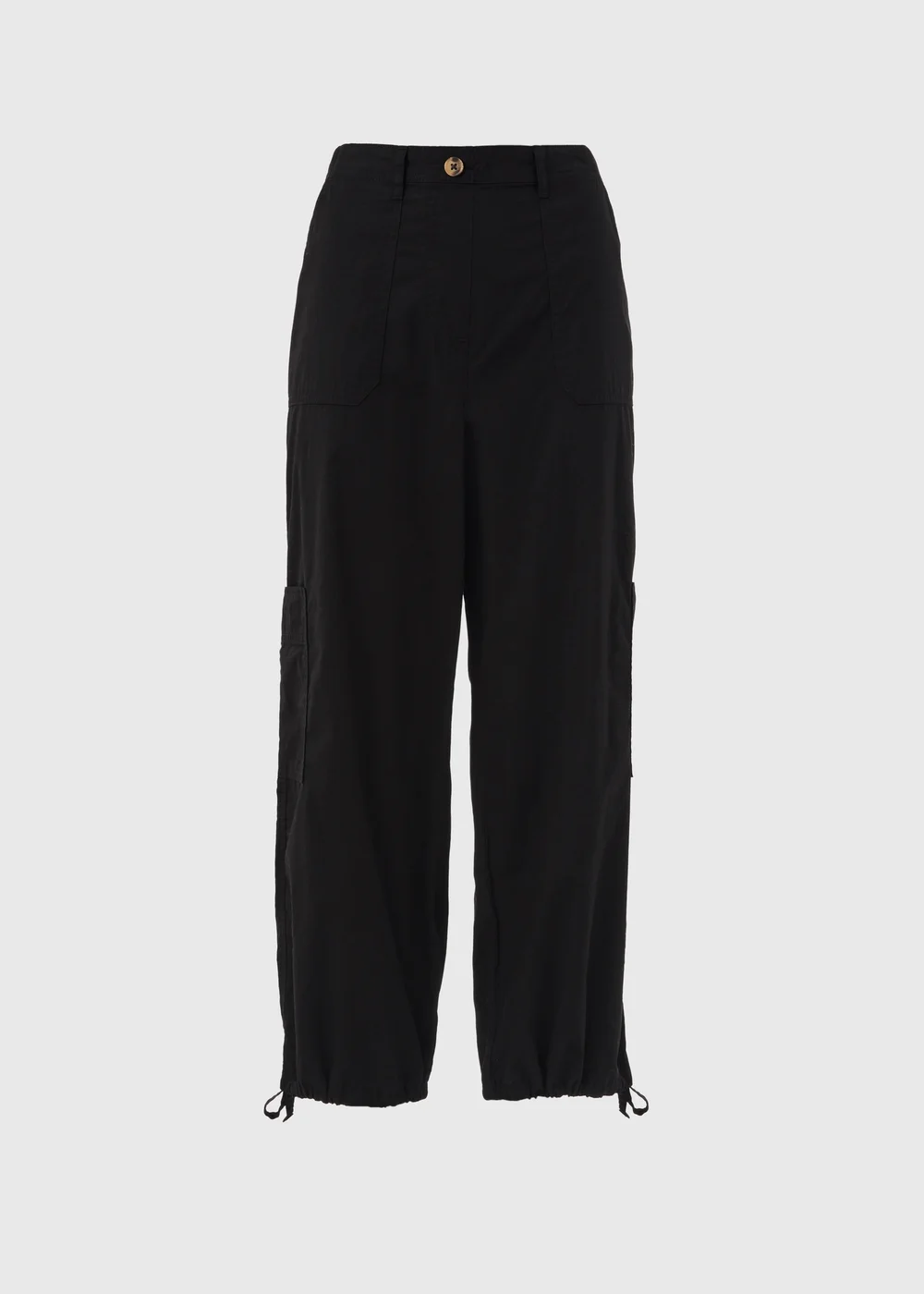 Black Poplin Crop Leg Trousers - 8 Image 5