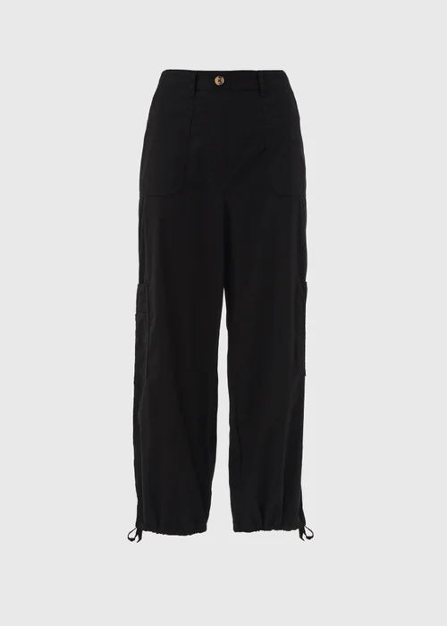 Black Poplin Crop Leg Trousers - 8 Image 5