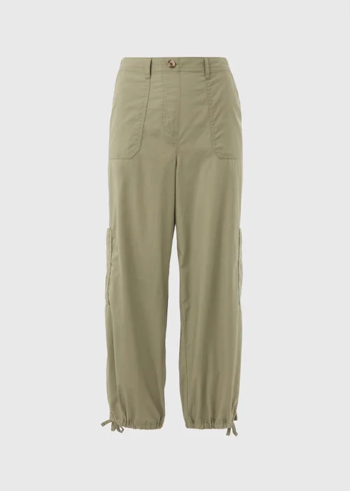 Khaki Poplin Crop Leg Trousers - 8 Image 5
