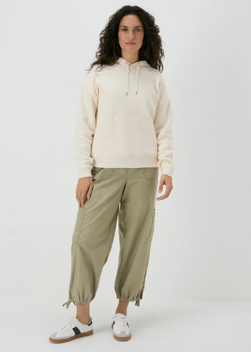 Khaki Poplin Crop Leg Trousers - 8 Image 1