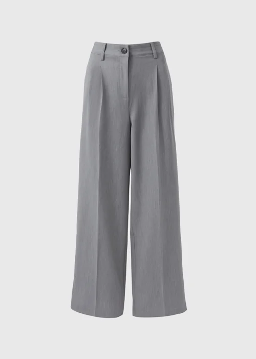 Grey Woven Wide Leg Trousers - 8 Image 4