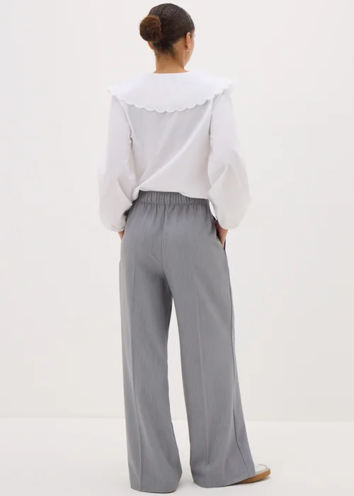 Grey Woven Wide Leg Trousers - 8 Image 2