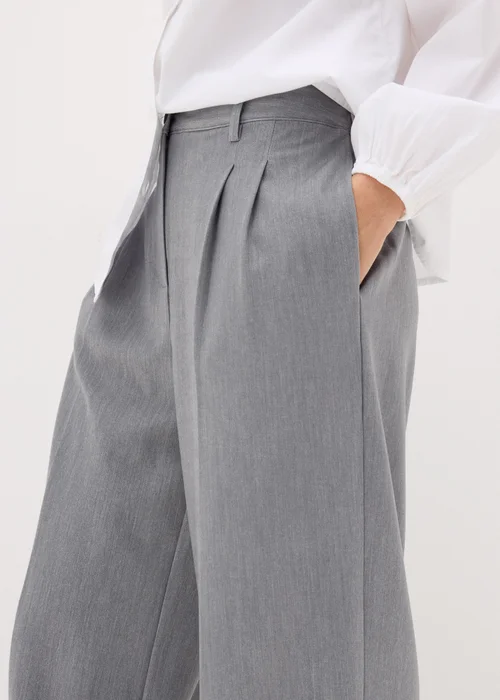 Grey Woven Wide Leg Trousers - 8 Image 3