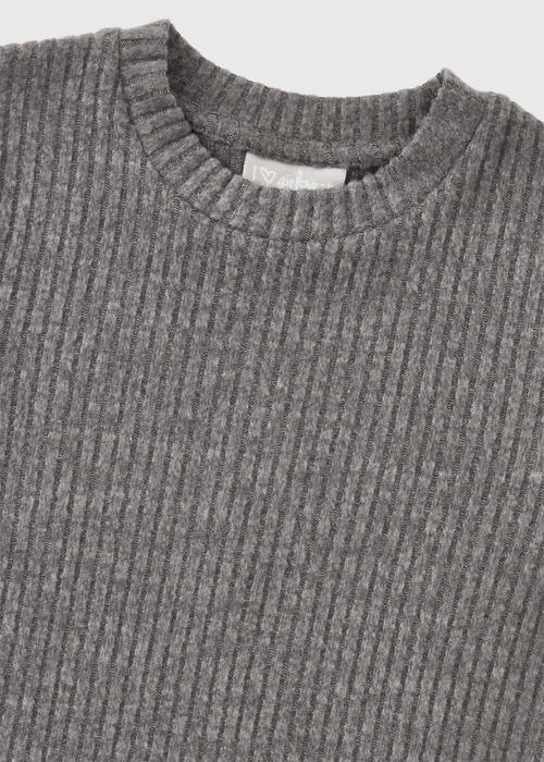 Girls Grey Brushed Ribbed Dress (7-15yrs) - Age 7 Years Image 2