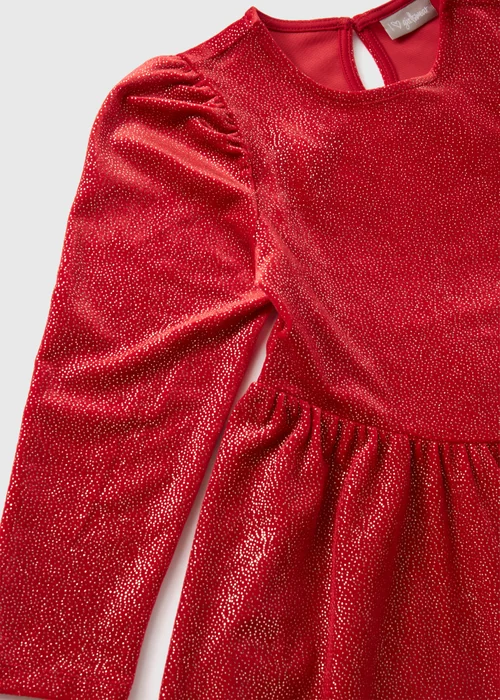 Girls Red Velvet Dress (7-15yrs) - Age 7 Years Image 2