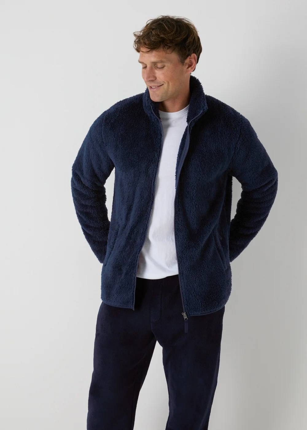 Navy Fleece Zip Up Hoodie - S Image 1