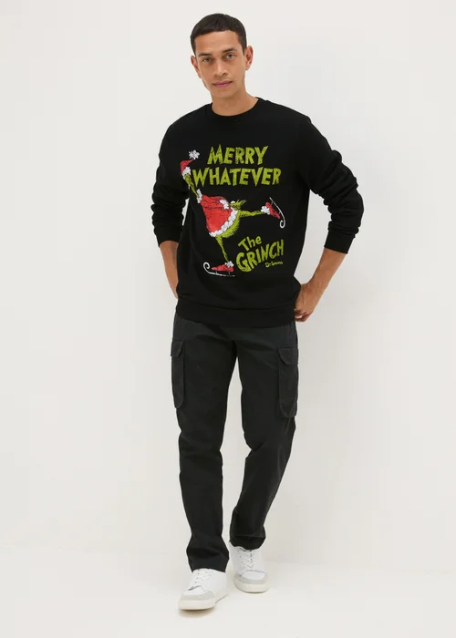 Grinch Black Christmas Sweatshirt - Small Image 1