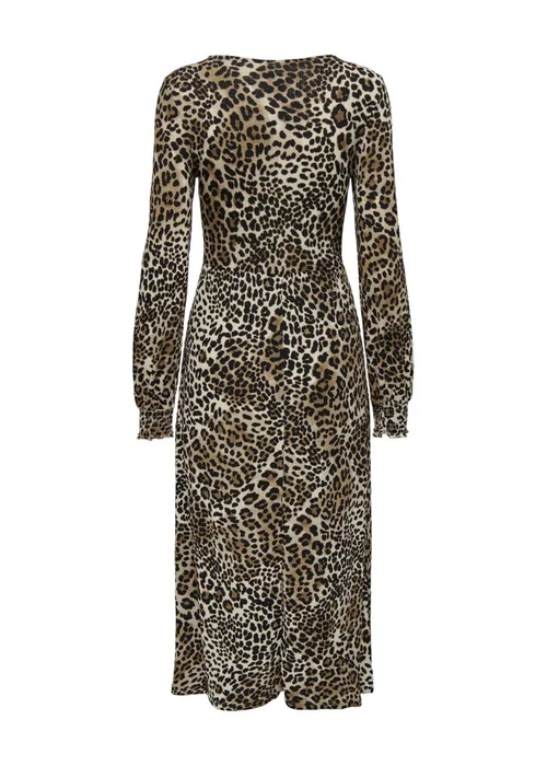 JDY Brown Leopard Print Smock Midi Dress - Size 14 Image 7