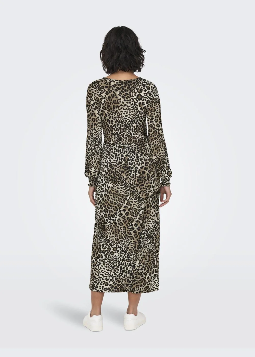 JDY Brown Leopard Print Smock Midi Dress - Size 14 Image 2