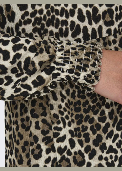 JDY Brown Leopard Print Smock Midi Dress - Size 14 Image 4