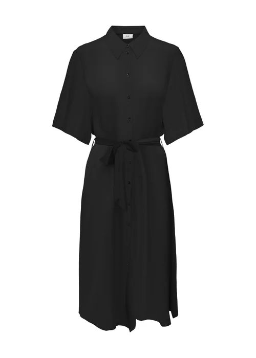 JDY Black Shirt Midi Dress - Size 8 Image 1