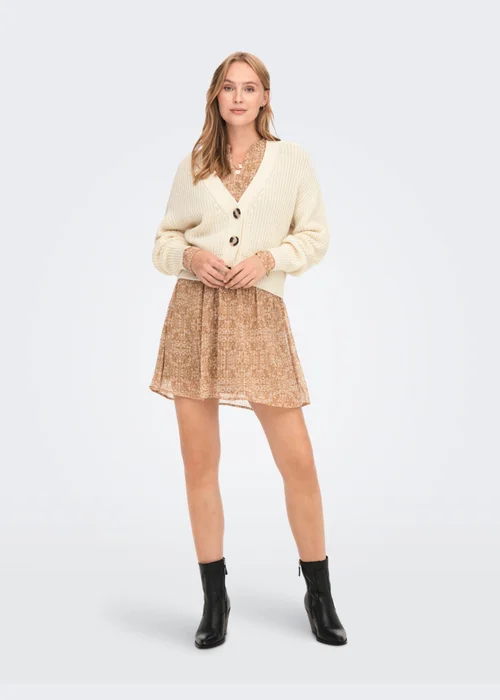 JDY Cream Knitted Cardigan - 8 Image 3
