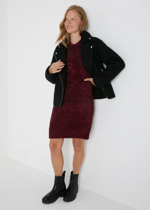 Burgundy Tinsel Knitted Tunic - XS Image 1