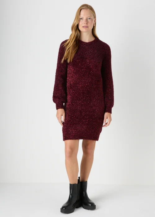 Burgundy Tinsel Knitted Tunic - XS Image 3