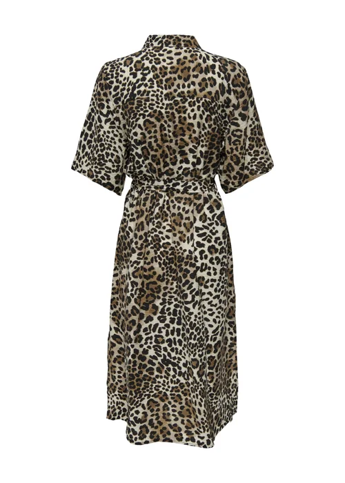 JDY Leopard Print Shirt Midi Dress - Size 8 Image 6