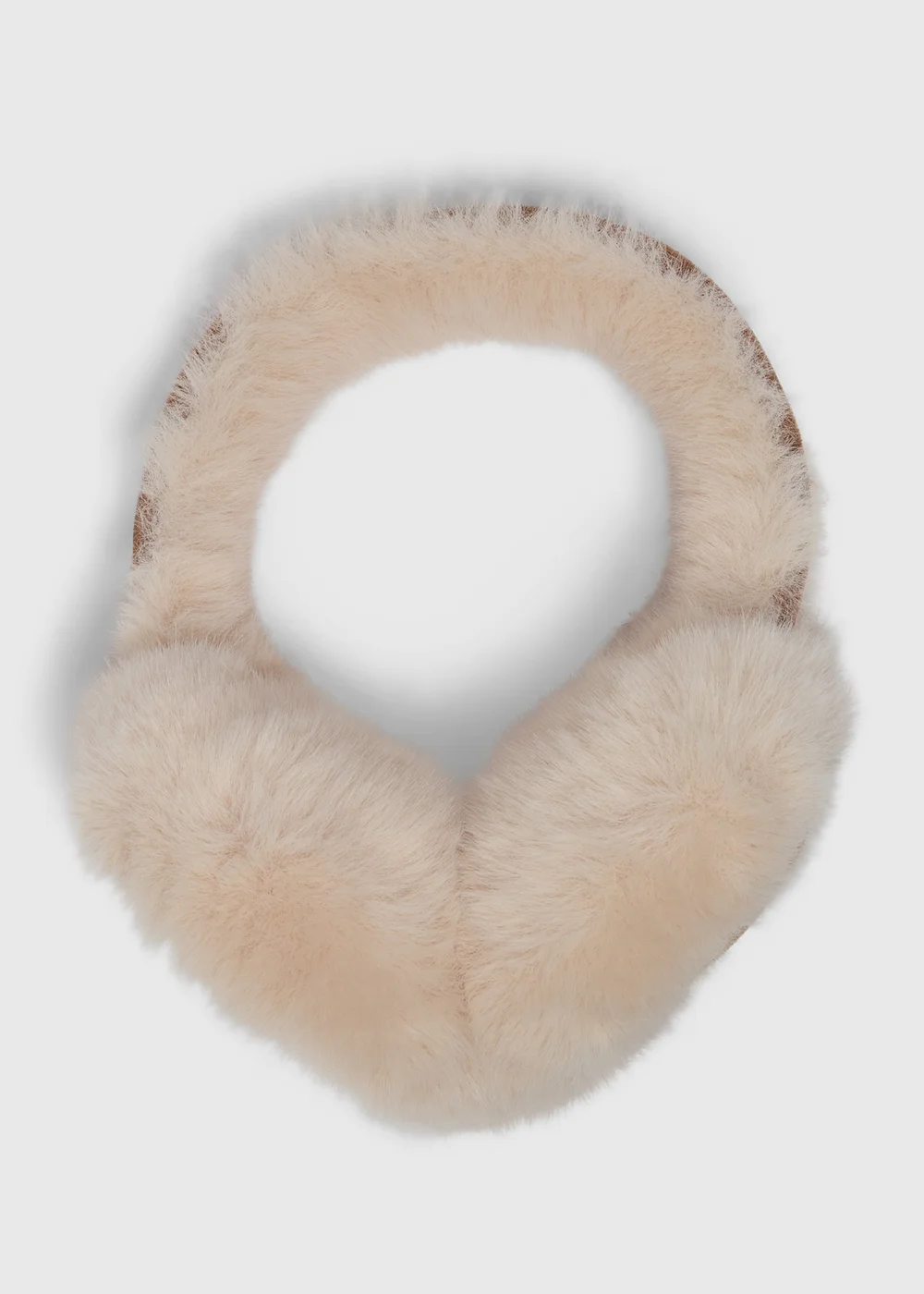 Camel Faux Shearling Earmuffs - One Size Image 1