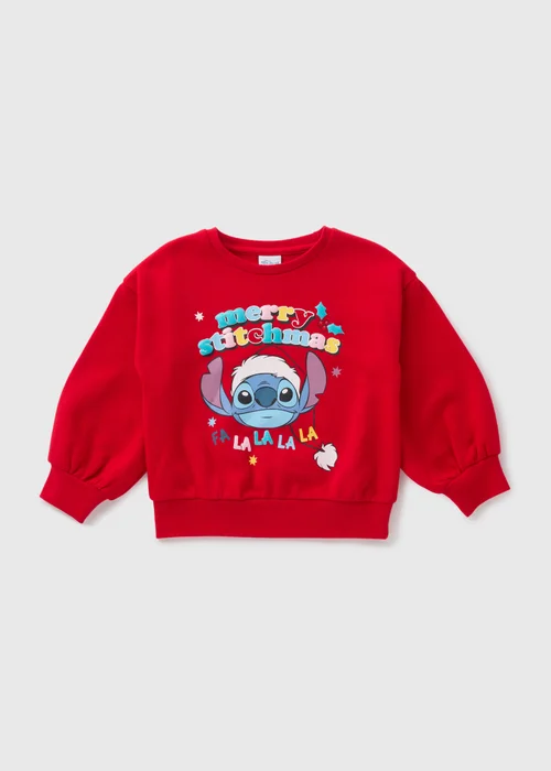 Disney Kids Red Stitch Christmas Sweatshirt (1-13yrs) - 1-1.5 Yrs Image 1