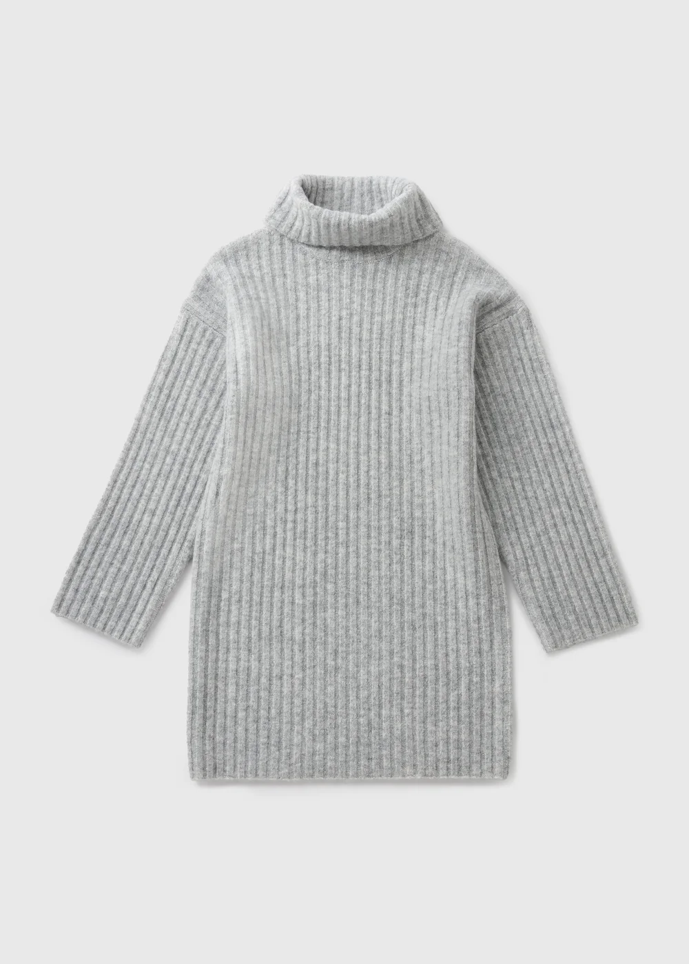 Girls Grey Roll Neck Knitted Dresses (7-15yrs) - Age 7 Years Image 1