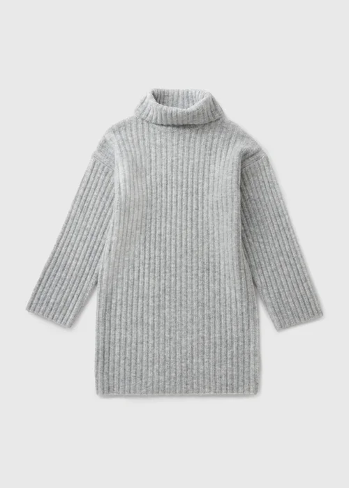 Girls Grey Roll Neck Knitted Dresses (7-15yrs) - Age 7 Years Image 1