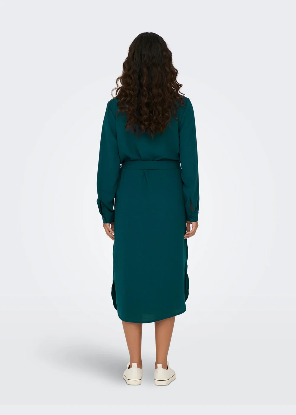 Green Tie Waist Shirt Dress - 6 Image 2