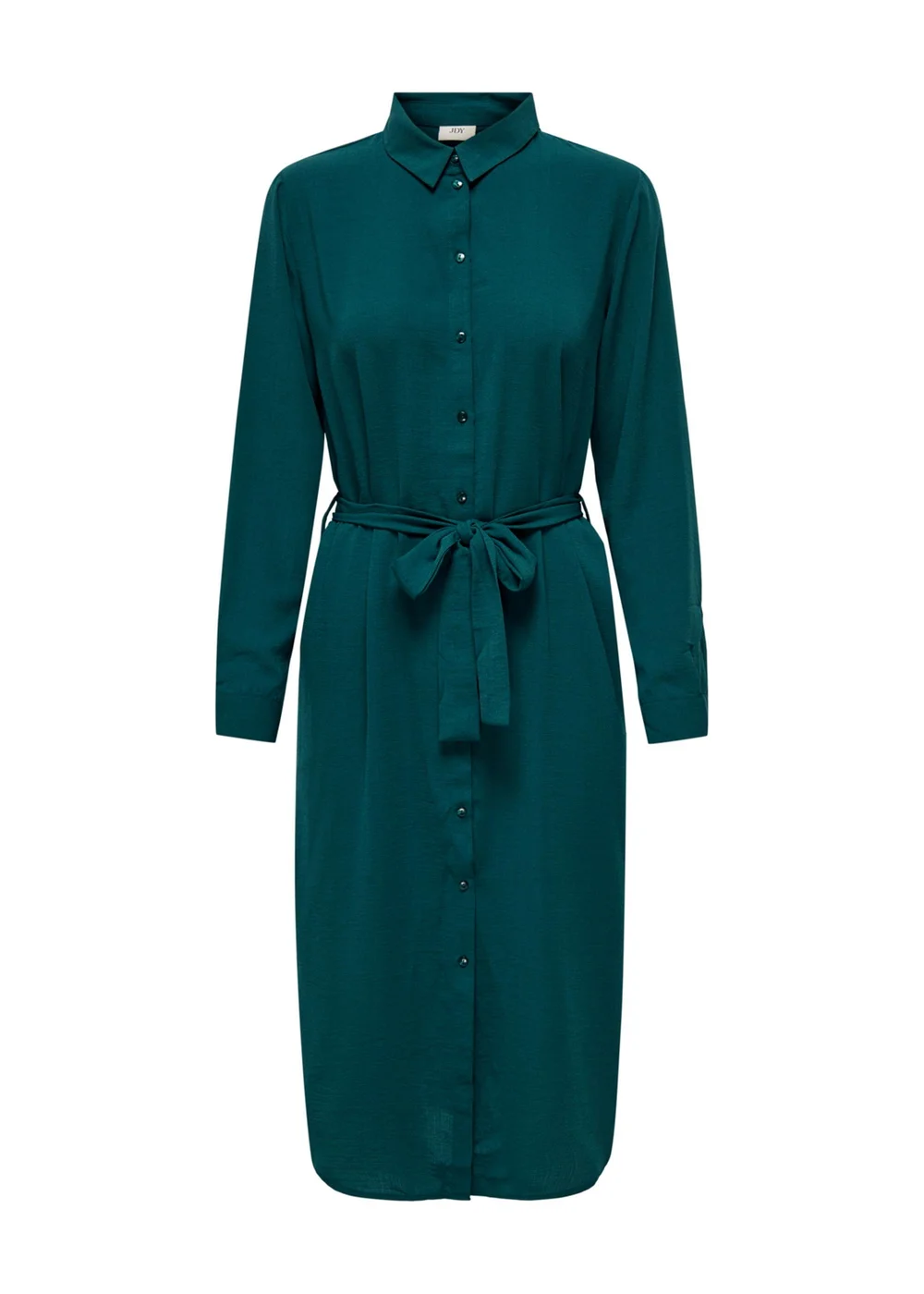 Green Tie Waist Shirt Dress - 6 Image 6