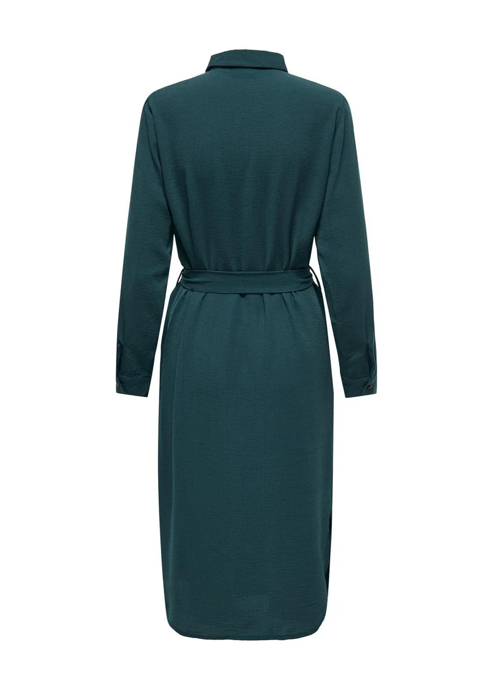 Green Tie Waist Shirt Dress - 6 Image 7