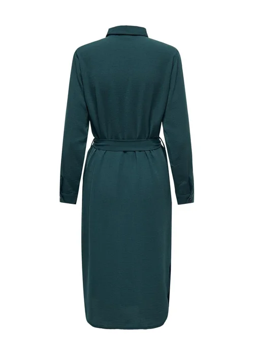 Green Tie Waist Shirt Dress - 6 Image 7
