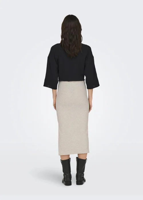 Cream Ribbed Midi Skirt - Size 6 Image 2